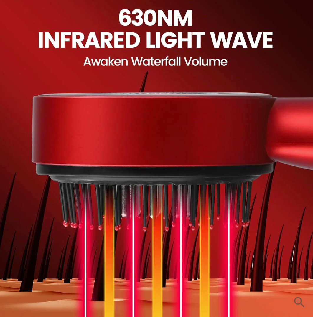 red light scalp massage comb for hair growth

USB rechargeable scalp therapy brush

anti hair loss massage comb with red light